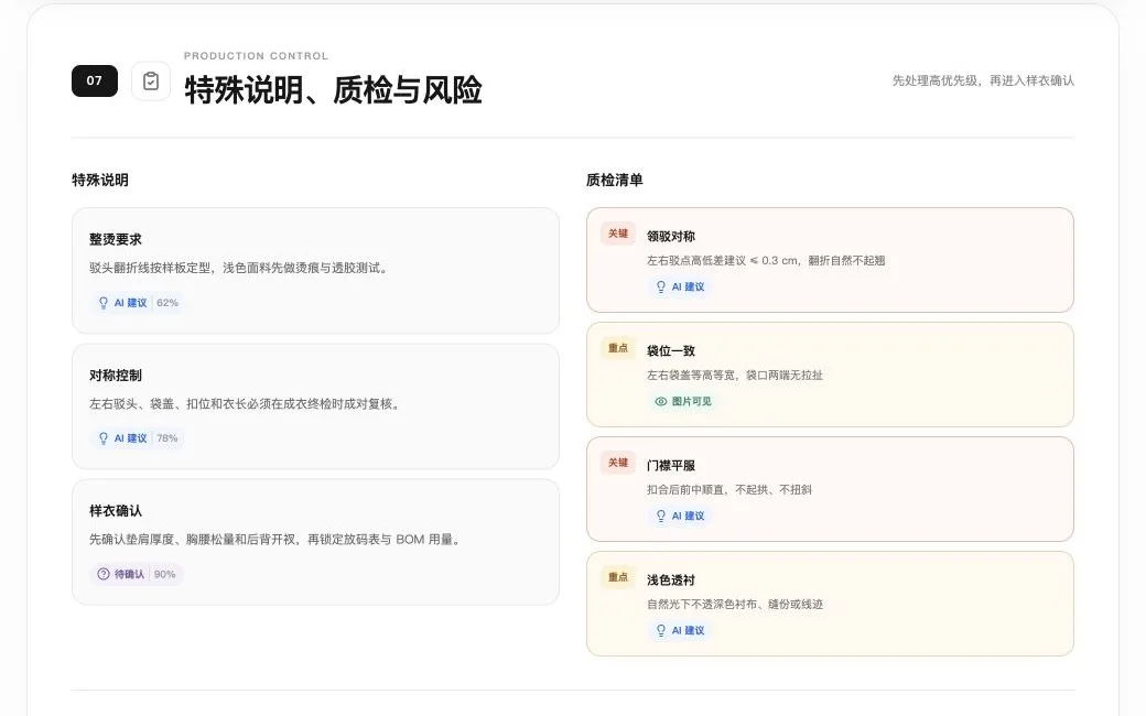 服装打样注意事项与质检风险报告示例